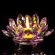 Quartz Crystal Lotus Flower Crafts Glass Candle Holders Fengshui Ornaments Figurines Home Wedding Party Decor Souvenir 